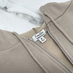 Faded Rose Fleece Crop Hoodie